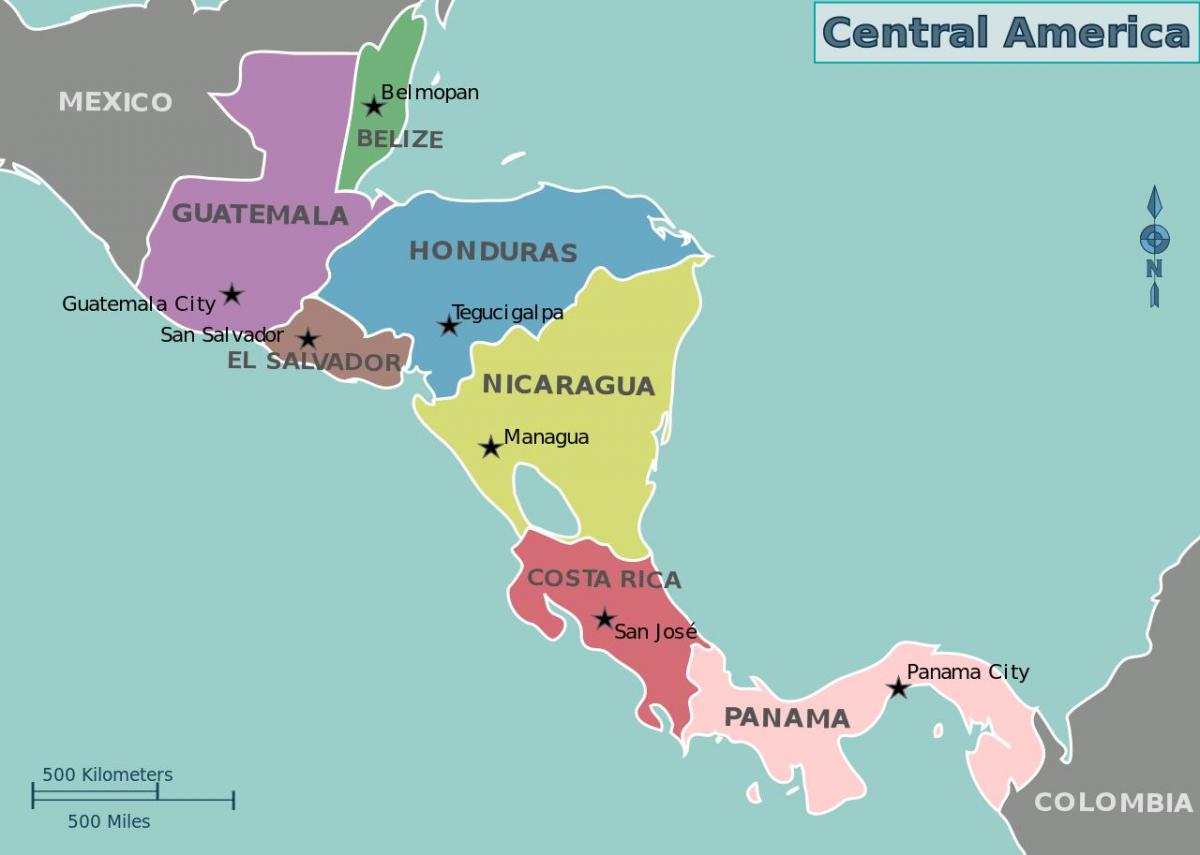 kart Honduras xəritə Mərkəzi Amerika