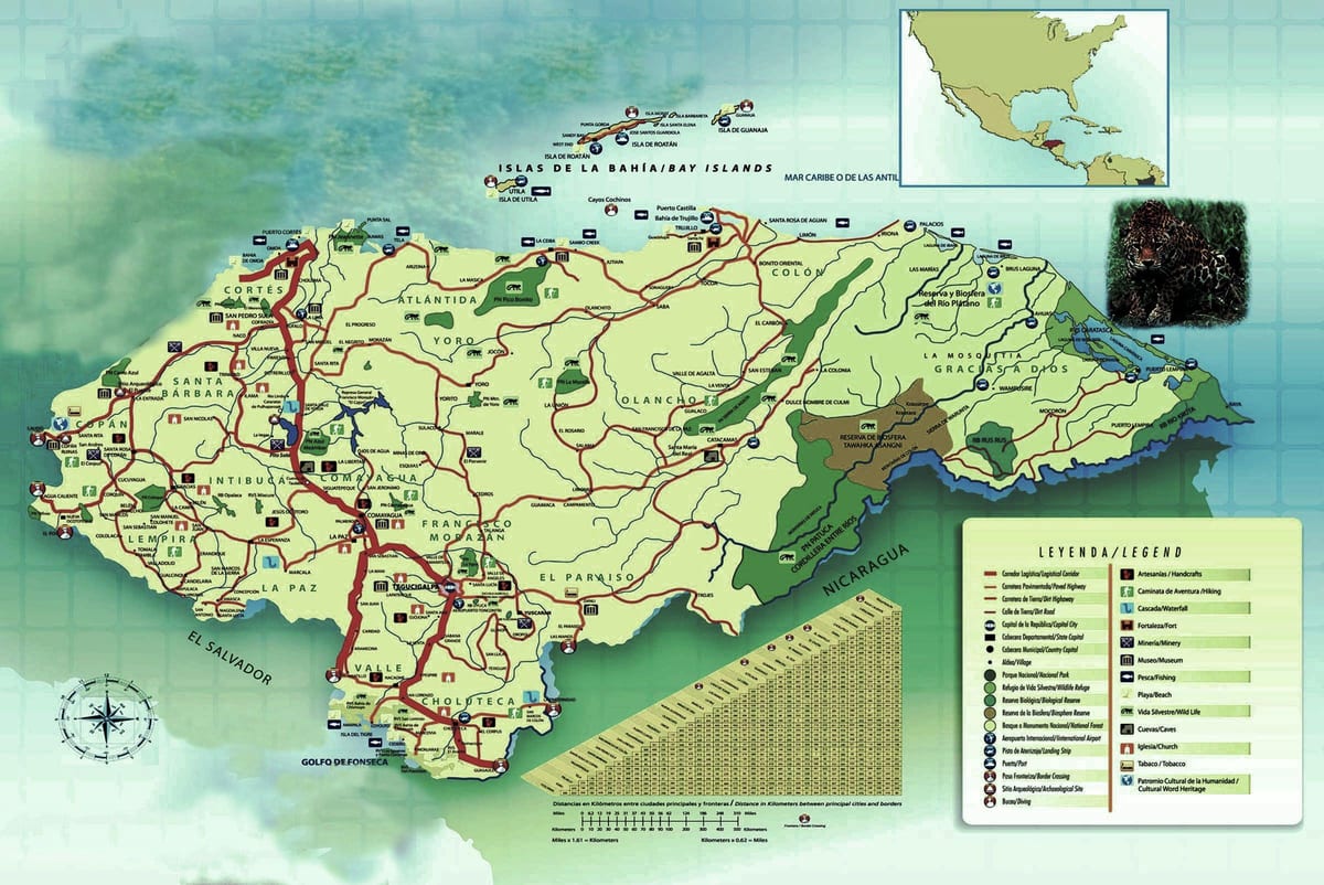 kart Honduras coğrafiya
