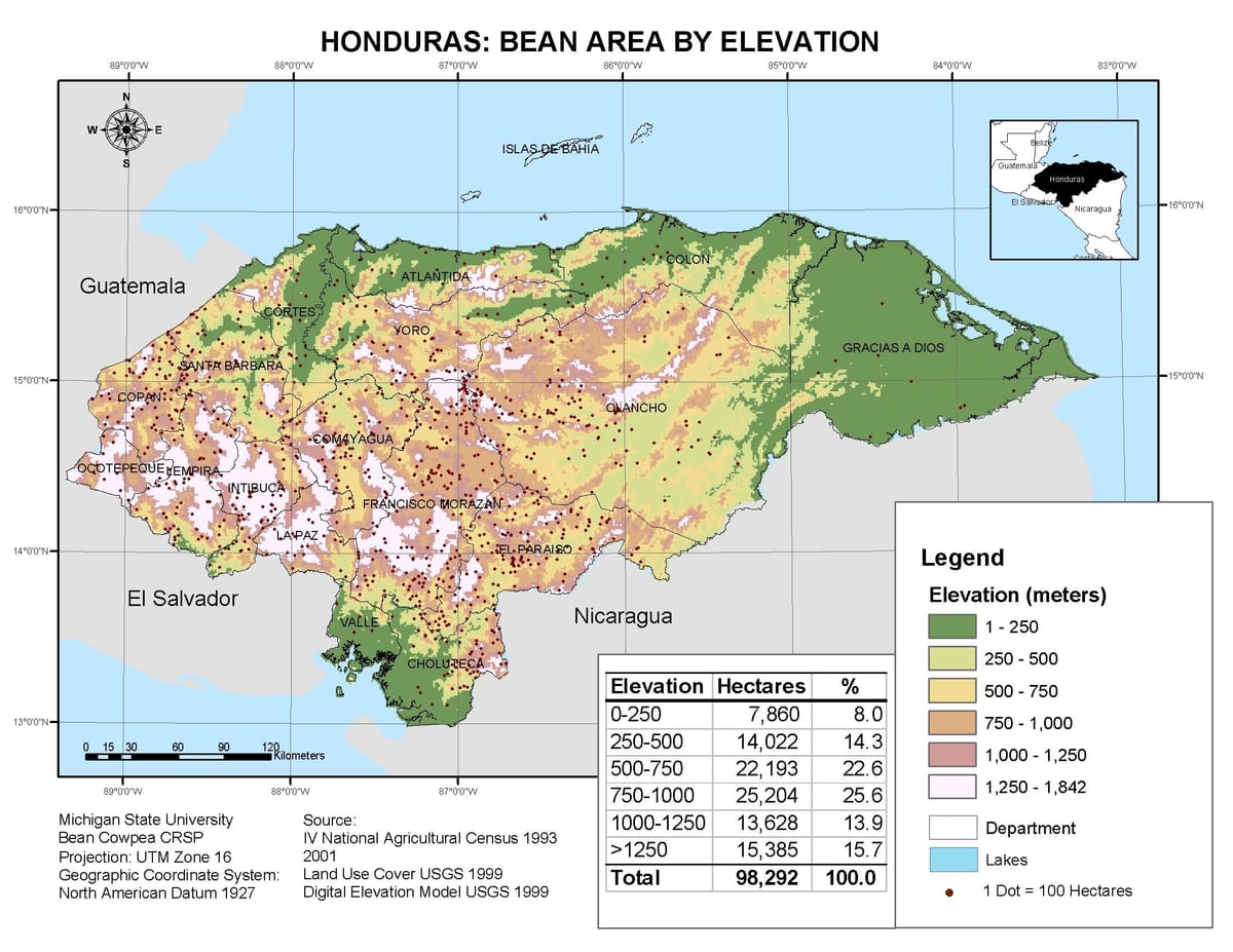kart Honduras hündürlüyü