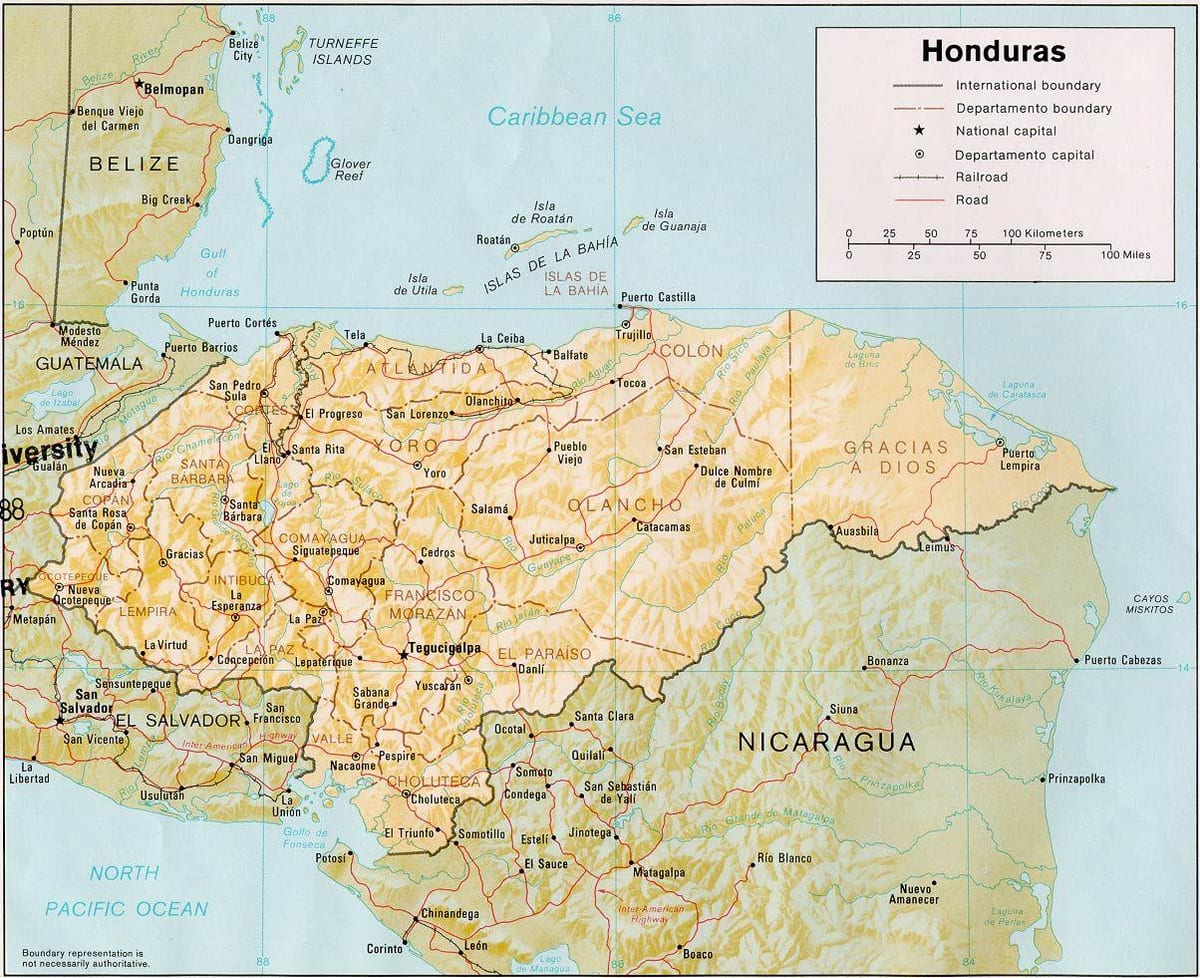 bəy adanın роатан Honduras xəritə