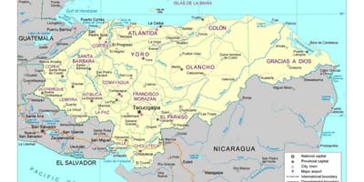 Honduras çaylarının xəritəsi