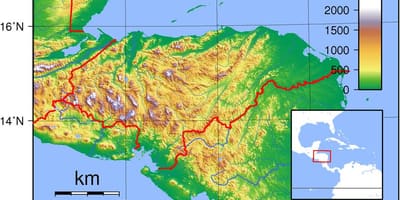Kart Honduras topoqrafik