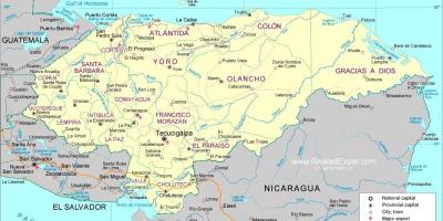 Kart siyasi xəritəsi Honduras